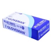 G12 - Gloveman Blue Vinyl Powder Free Gloves 100pcs Sizes XS - XL