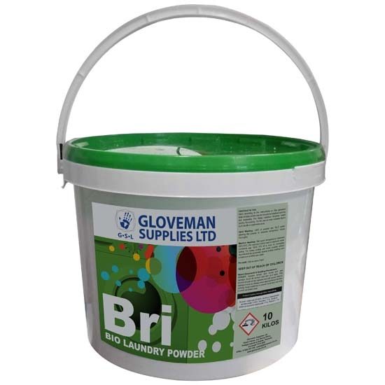 Gloveman Bri Bio Laundry Powder, 10kg Tub, Case of 2