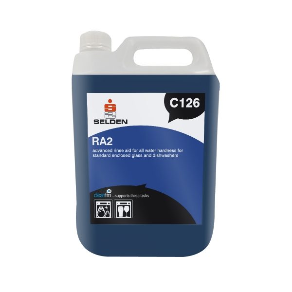 Selden C126 RA2 Dishwasher Rinse Aid, 5L per case of 2