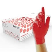 G195 - Unigloves Red Pearl Powder Free Nitrile Gloves, 1 x 100, Sizes Small, Medium & Large