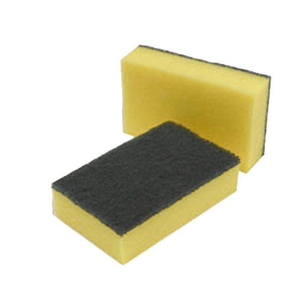 Yellow Sponges with Green Backing Scourers, Pack of 10