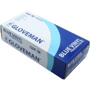 G24 - Gloveman Pre Powdered Blue Vinyl Gloves 100pcs Sizes S - XL