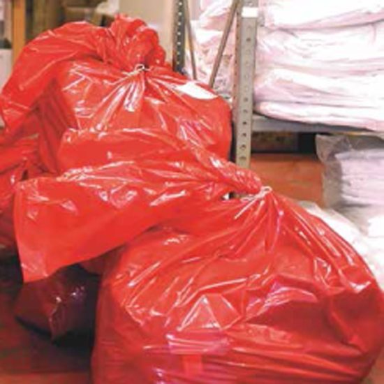 Red dissolving strip laundry bags heavy duty