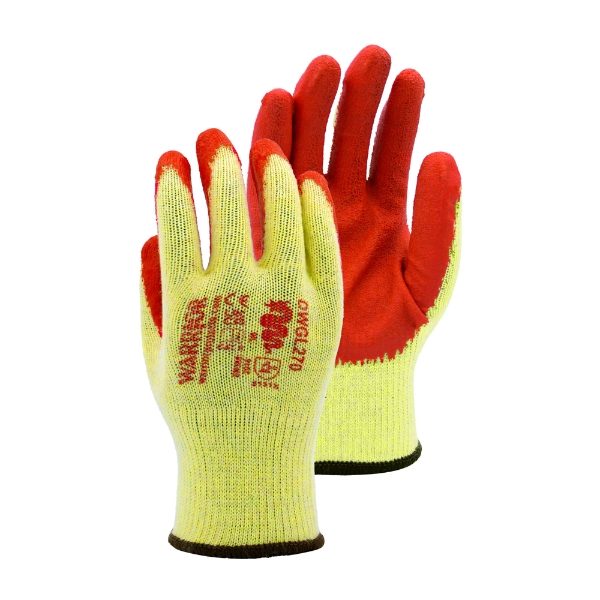 G167PK - Warrior Latex Coated Grip Gloves, Sizes 8 - 11. 12 pairs per pack