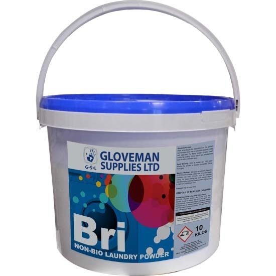 Gloveman Bri Non Bio Laundry Powder, 10kg Tub, Case of 2