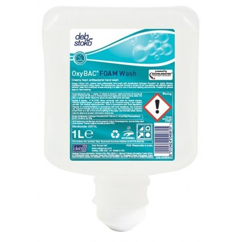 DEB OxyBAC Antimicrobial Foam Wash, OXY1L, 1L