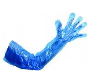 Safecare Blue Polythene Gauntlet Gloves, Pack of 50