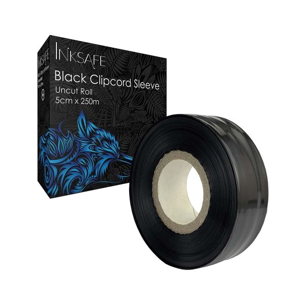 INKSAFE Black Clipcord Sleeve, 5cm x 250m Roll