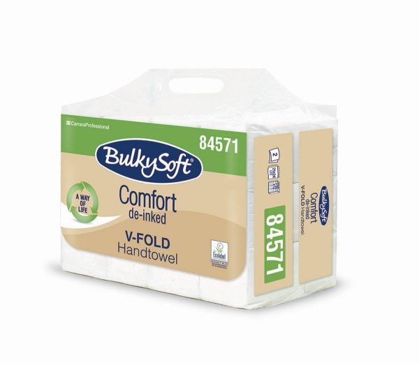 BulkySoft V Fold Hand Towels, 2 Ply, White, 3000 per EasyBag