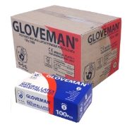Gloveman PF Latex Medical Gloves, Case of 10 x 100, M