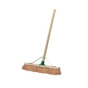 18" Wooden Broom Soft Coco Stayed Handle Complete