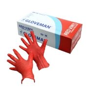 G9/L - Gloveman Powder Free Red Vinyl Gloves, 1 x 100, L