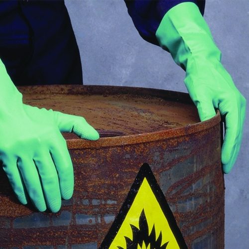 Shield 2 Green Nitrile Flock Lined Gloves Size 10 (XL)