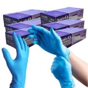 Safe-T Powder Free Blue Nitrile Gloves, 1 x 100, S