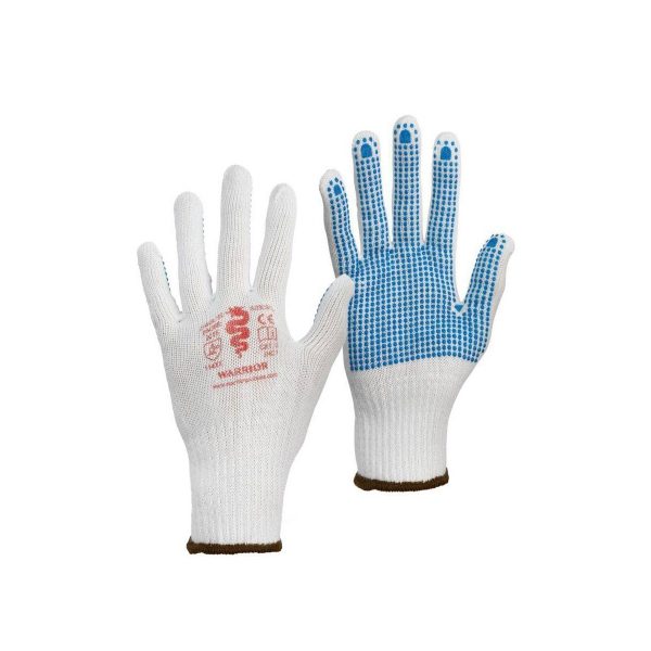 Warrior Palm Dotted Knitted Gloves, Sizes 9 -10 -12 Pairs per pack
