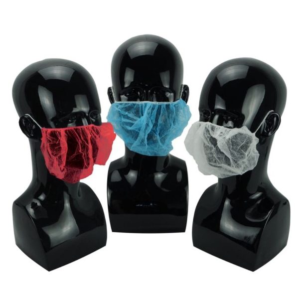 Shield Beard Masks, Non-Woven, DK05, Red & Blue , Pack of 100