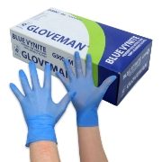 Gloveman Powder Free Blue Vynite Gloves, 1 x 100, L