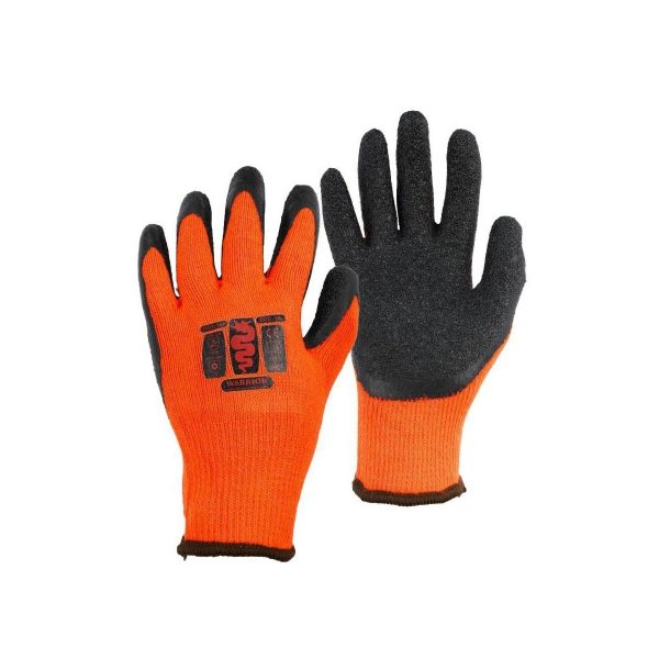 011TG-10 - Warrior Thermal Latex Coated Grip Gloves, Size 10. 12 pairs per pack