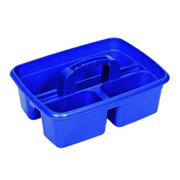Blue Plastic Tote Cleaners Caddy