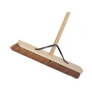 24" Wooden Broom Soft Coco Complete Stayed Handle